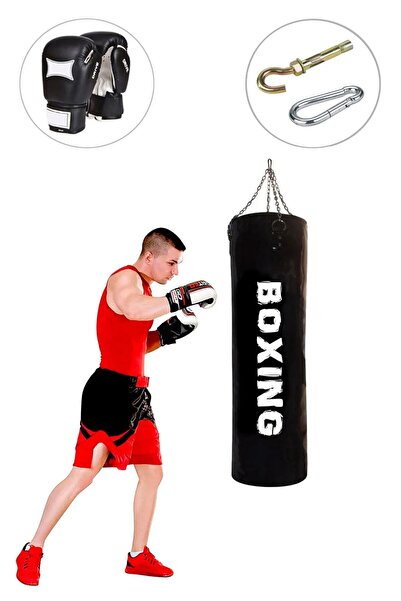 Spor Byfit 120 Cm x 35 Cm Siyah Zincirli Boks Torbası + Boks Eldiveni + Tavan...