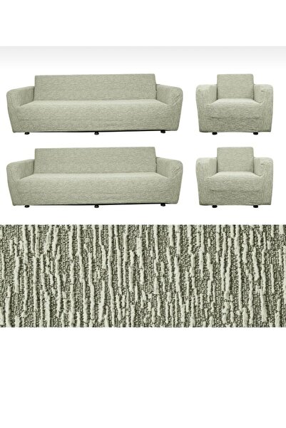 BEREN MADENCİLİK Gri Jakarlı Kumaş Laslikli Koltuk Kanepe Çekyat Kılıfı Örtü ...