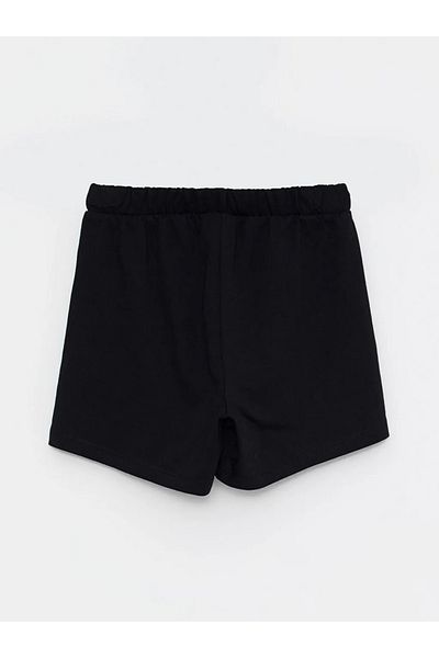 LC Waikiki Dívčí kraťasy Black&small Basic s elastickým pasem
