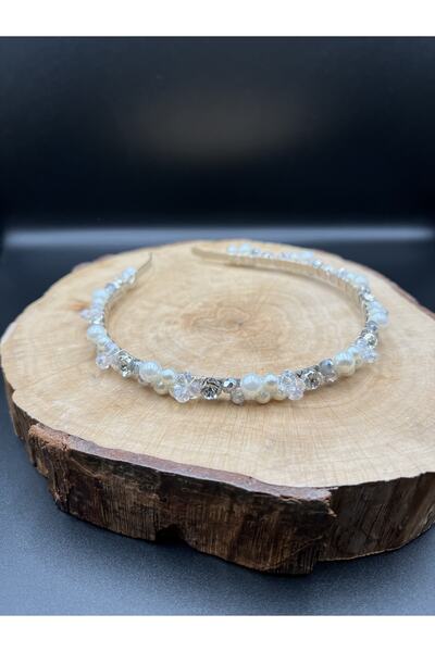 gelinmz Coroană și accesoriu de păr elegant pentru mireasă cu piatră de crist...