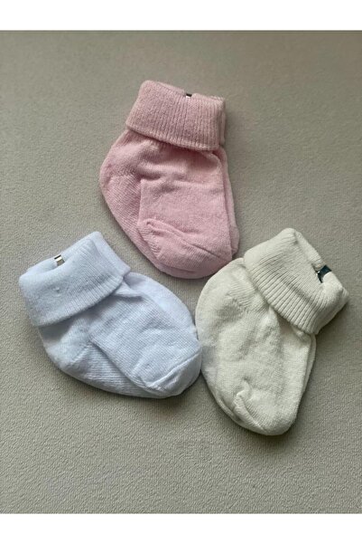 PİRİNÇ BEBE 3 Pairs Baby Girl Socks