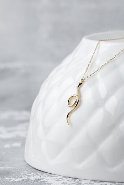 Cenova Jewelry 14 Ayar Altın Yılan Figürlü Kolye