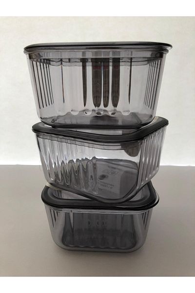 DİBA AVM 3 Pieces Breakfast Storage Container with Lid 9 Cm *9cm 5cm