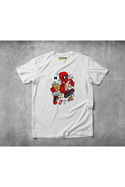 Freeyez Deadpool košarkaška unisex pamučna četkana majica