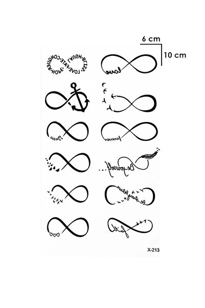 Everglow Jewelry Çoklu Sonsuzluk Geçici Dövme Tattoo