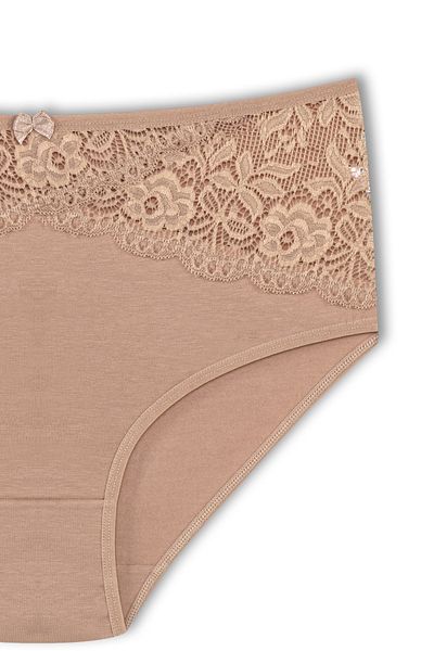 HNX Γυναικεία κιλότα καφέ Reverse V Lace Bato
