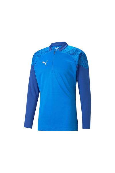 Puma Мъжки тренировъчен топ с 1/4 цип Teamcup Training, футболен, с дълъг ръкав, 65798202, син