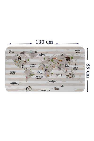 Doğal Tercih 3803XL Model Educational World Map - Kids and Baby Room Wall Sticker