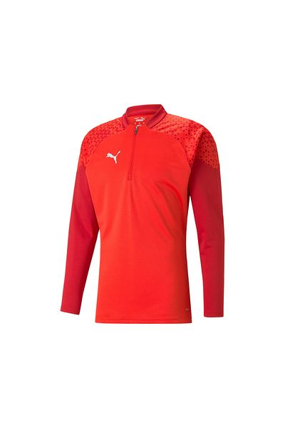 Puma Teamcup Training 1/4 Zip Top Ανδρικό μακρυμάνικο μπλουζάκι προπόνησης ποδοσφαίρου 65798201   Κόκκινο