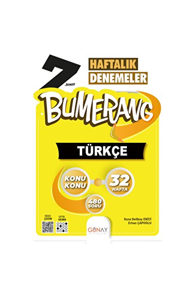 Günay Yayıncılık 7.sınıf 32 Haftalık Bumerang Türkçe Soru Bankası