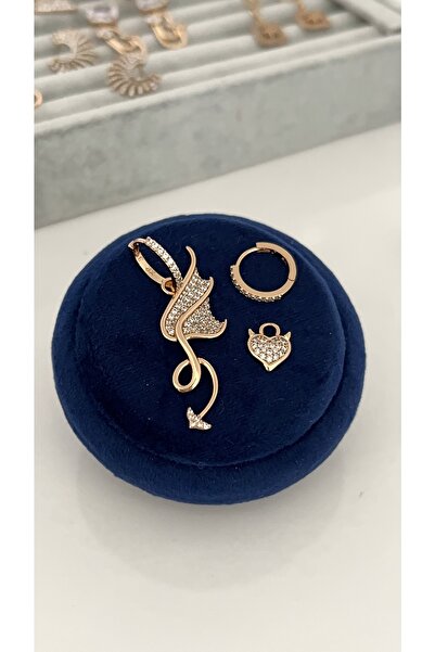 SU PERİSİ TAKI BİJUTERİ أقراط على شكل قلب وسهم ذهبي من سلسلة Vip