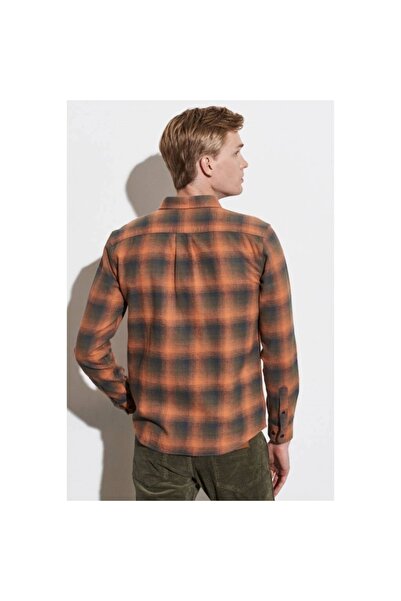WRANGLER Men's Orange Checkered Shirt