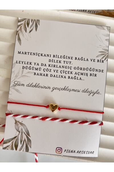 Marteniçka Dilek Bilekliği Ve Kalpli Kırmızı Ip Bileklik