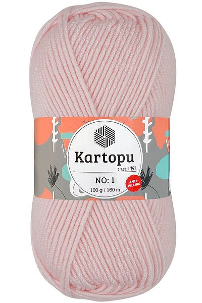 Kartopu No:1 Χειροποίητο νήμα πλεξίματος κατά του πιτσιλίσματος Baby Pink K255