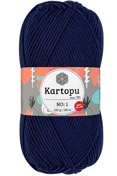 Kartopu No:1 Anti-pilling El Örgü Ipi Lacivert K604
