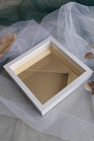 Verda Çerçeve 25x25 cm Verda Anı Gold Cadru de podea - 6 cm adâncime Cadru de memorie Cutie de trandafiri