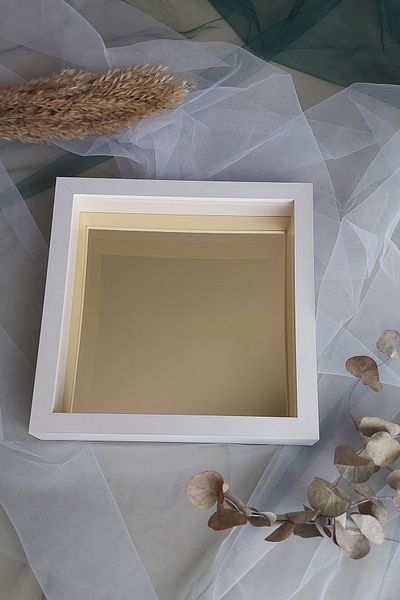 Verda Çerçeve 25x25 cm Verda Anı Gold Cadru de podea - 6 cm adâncime Cadru de memorie Cutie de trandafiri