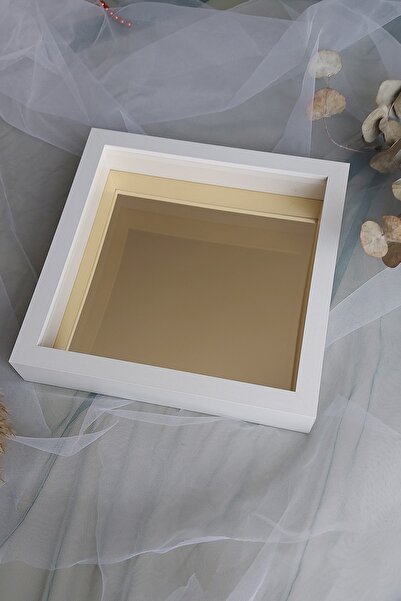 Verda Çerçeve 25x25 cm Verda Anı Gold Cadru de podea - 6 cm adâncime Cadru de memorie Cutie de trandafiri