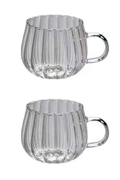 safestore 350 Ml Büyük Boy Çizgili Desenli Isıya Dayanıklı Termisil Cam Kupa ...