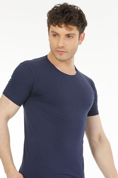 Onurel 2-Piece Cotton Lycra Men's O-Neck Half Sleeve Badi Athlete