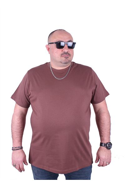 MocGrande Large Size Basic T-Shirt 11100 Tan