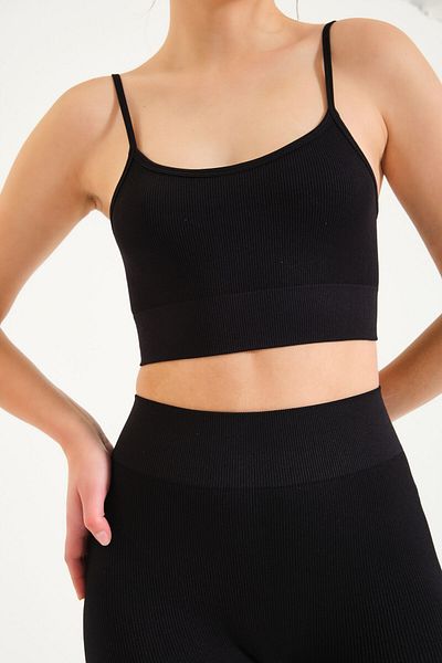 Formeasy Women's Seamless Knitted Corded Thin Strap Corded Sports Bustier 9003