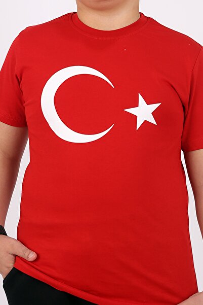 Çiggo Kids Cotton Turkish Flag T-shirt for 5-13 Years Old Children - UNISEX