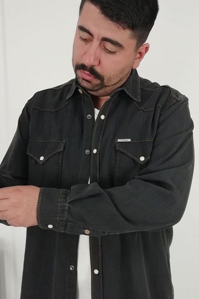 TOUSUS Мъжка риза с дънки тип „уестърн“ с нормална кройка Kls-1017-tss