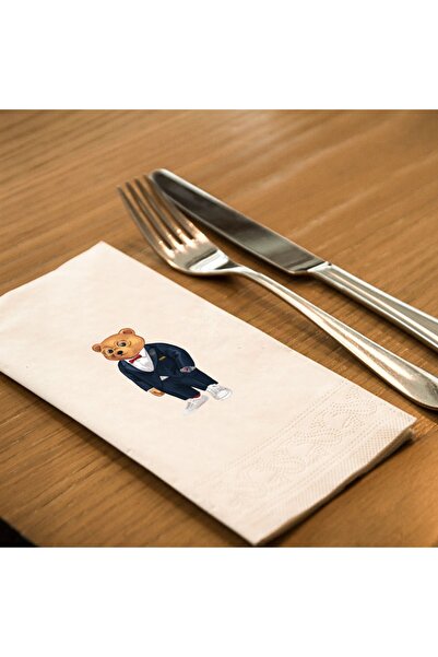 SkyMoon Ayıcıklı Baskılı Garson Peçete, Konuşan Peçete