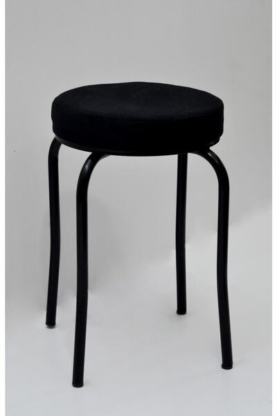 TABURECİM Tabure (1 Adet) Siyah Ayaklı, Mina Kumaş, Metal Ahtapot Ayak Aygl-01