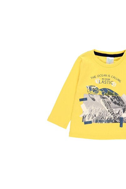 Boboli Erkek Çocuk Kaplumbağa Baskılı Uzun Kollu Tişört Sarı