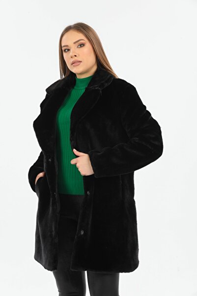 Redpoint Jackets Suni Kürk Siyah Kadın Kaban