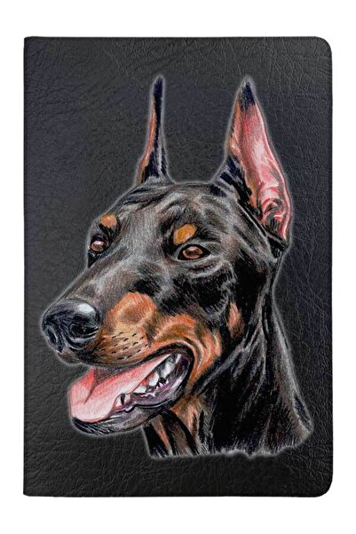 Cekuonline نمط دوبيرمان - جواز سفر من الجلد مطبوع عليه قطة كلب