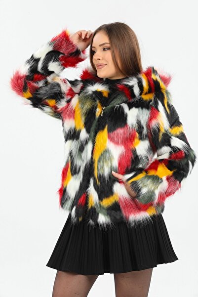 Redpoint Jackets Faux Fur Hooded Colorful Women's Jacket