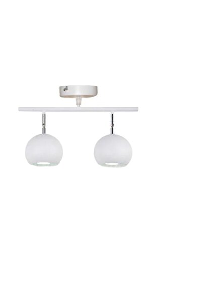 Rsylight Metal Modern Spor 2 Li Beyaz Mafsallı Led Spot Avize Günışığı Ampullü