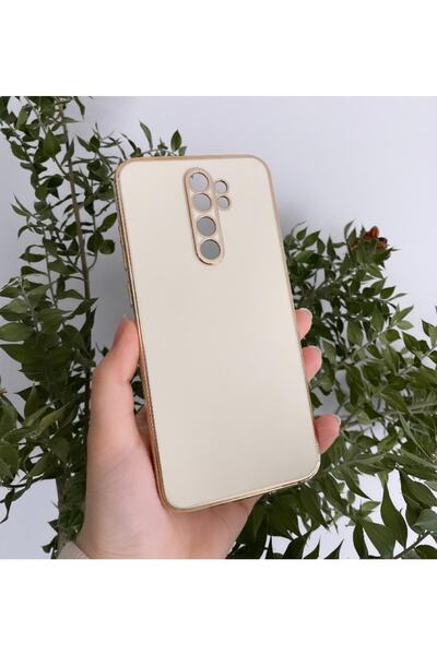Aksesuarda Moda Redmi Note 8 Pro Uyumlu Gold Detaylı Lazer Kesim Kılıf
