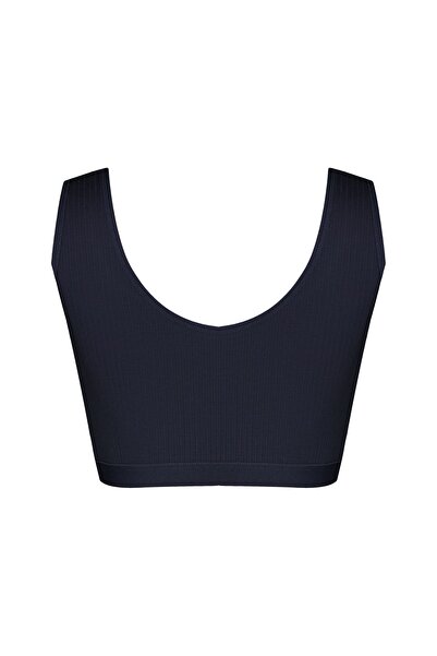 HNX Lacivert Kaşkorse Kalın Askılı Pedli Kadın Büstiyer