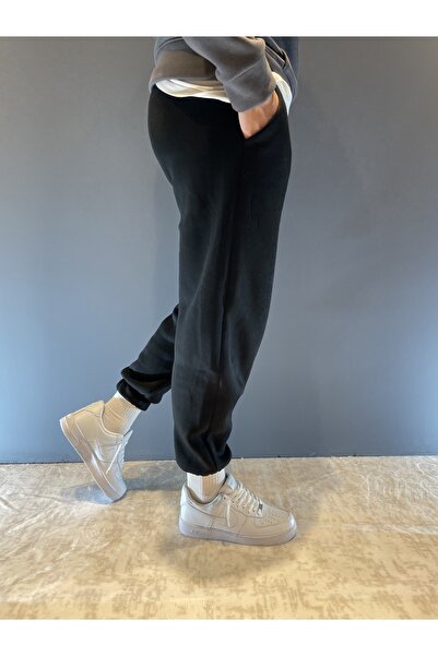 M2A GİYİM Μαύρη αθλητική φόρμα με 3 κλωστές