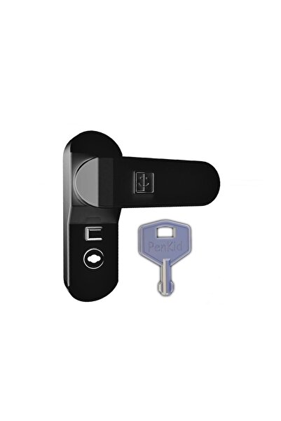 EYM 5 Adet Penkid Pvc Çocuk Emniyet Hırsız Güvenlik Kilidi Anahtarlı Siyah