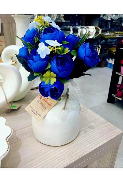 Carmen Soft Seramik Tıpa Vazo Beyaz