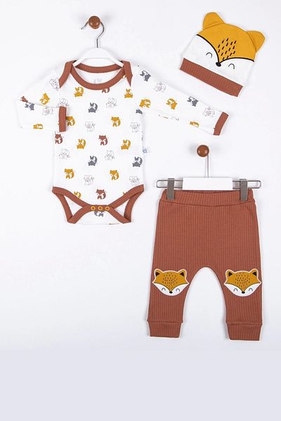 Babydonat Little Fox Patterned 3-Piece Cotton Men's Set