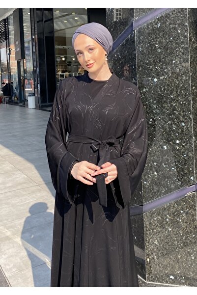 EfsaModa Dalga Desenli Abaya