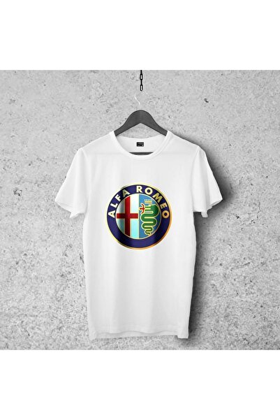 Tospikten Tricou cu emblemă Alfa Romeo 4, unisex, Premium, rezistent la crăpa...