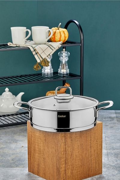 Wonder 24 Cm Bomonti Steel Flat Cooker Pot