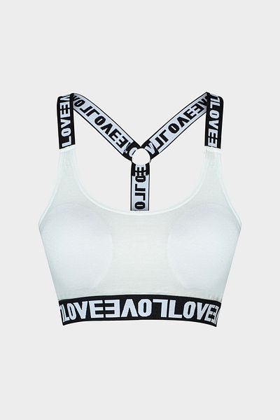 HNX Εκρού Cotton Love Rubber Ring Λεπτομερές γυναικείο μπουστάκι με επένδυση