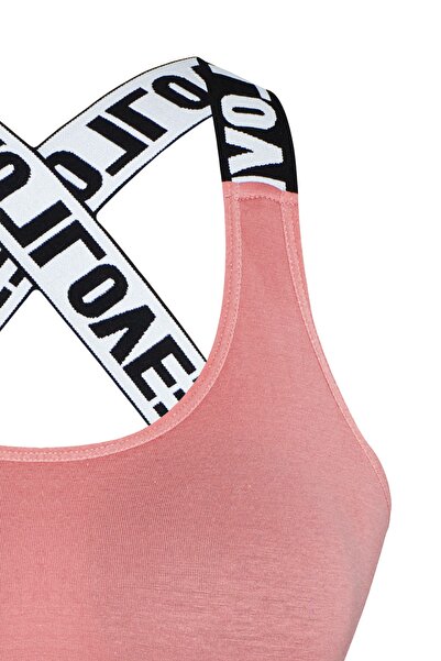 HNX Γυναικείο μπουστάκι Mink Cotton Love Rubber Cross Strap με επένδυση