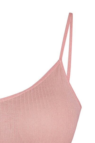 HNX Дамско бюстие с тънки презрамки и подплънки от норка