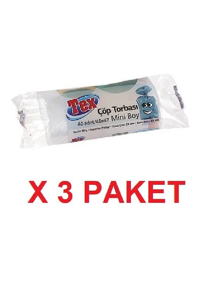 Tex كيس قمامة صغير الحجم 40x47 سم 40 لفة 3 عبوات