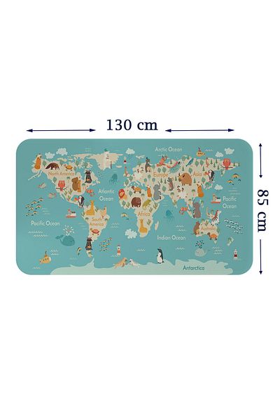 Doğal Tercih 3770XL Model Educational Children's Room World Map and Wall Sticker - for Baby and Children