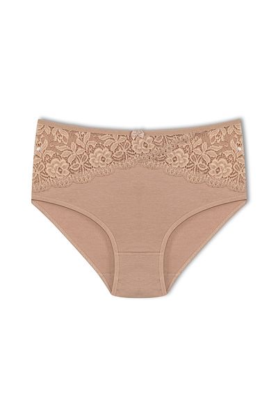 HNX Γυναικεία κιλότα καφέ Reverse V Lace Bato